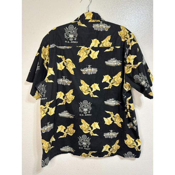 Vintage Kamp Army US Military Rare Black/Gold Tank, APC Button Up Shirt, Size XL - Picture 4 of 4